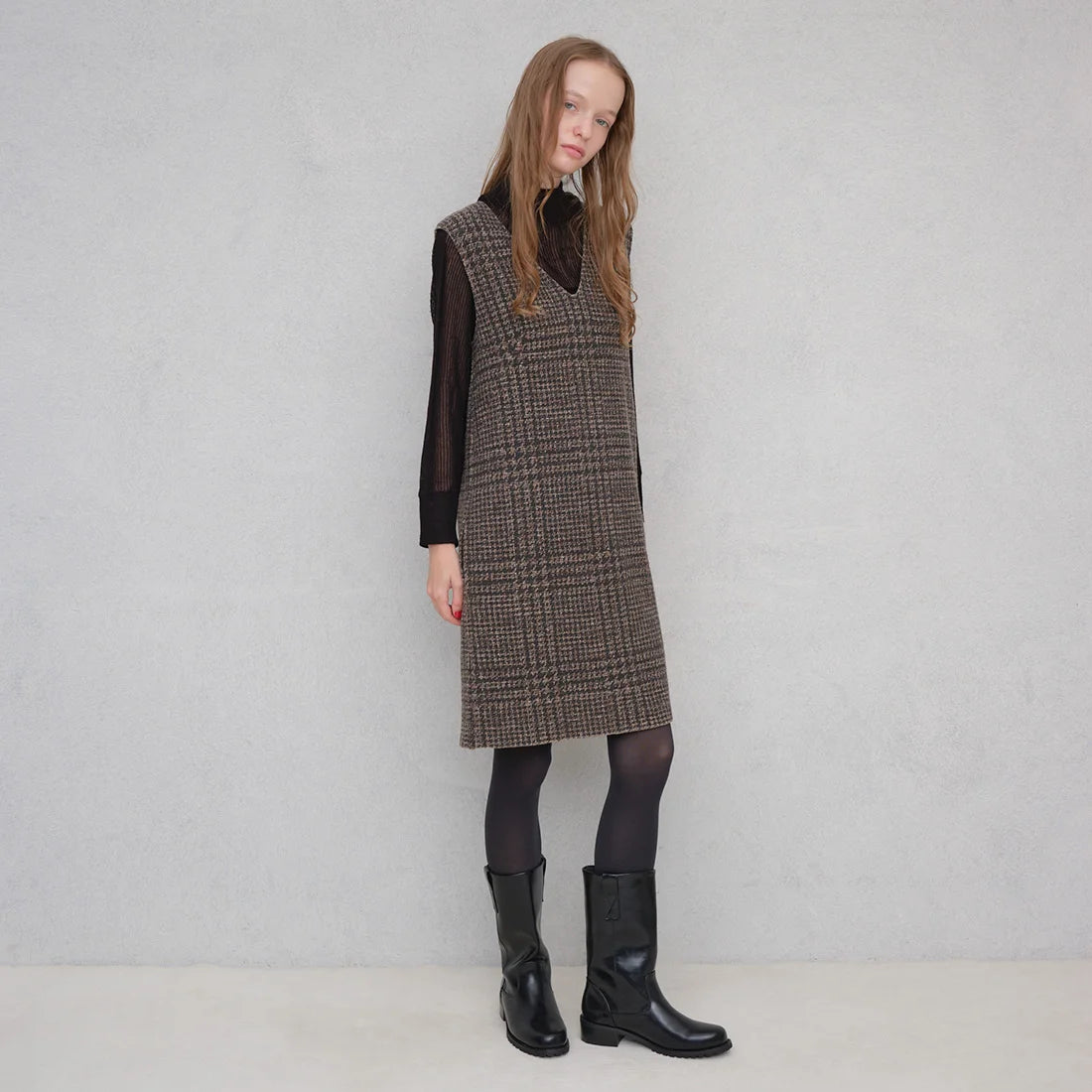 【新品預訂】Launa Lea 4cm踭中筒工程靴（S158）(黑色／Black)