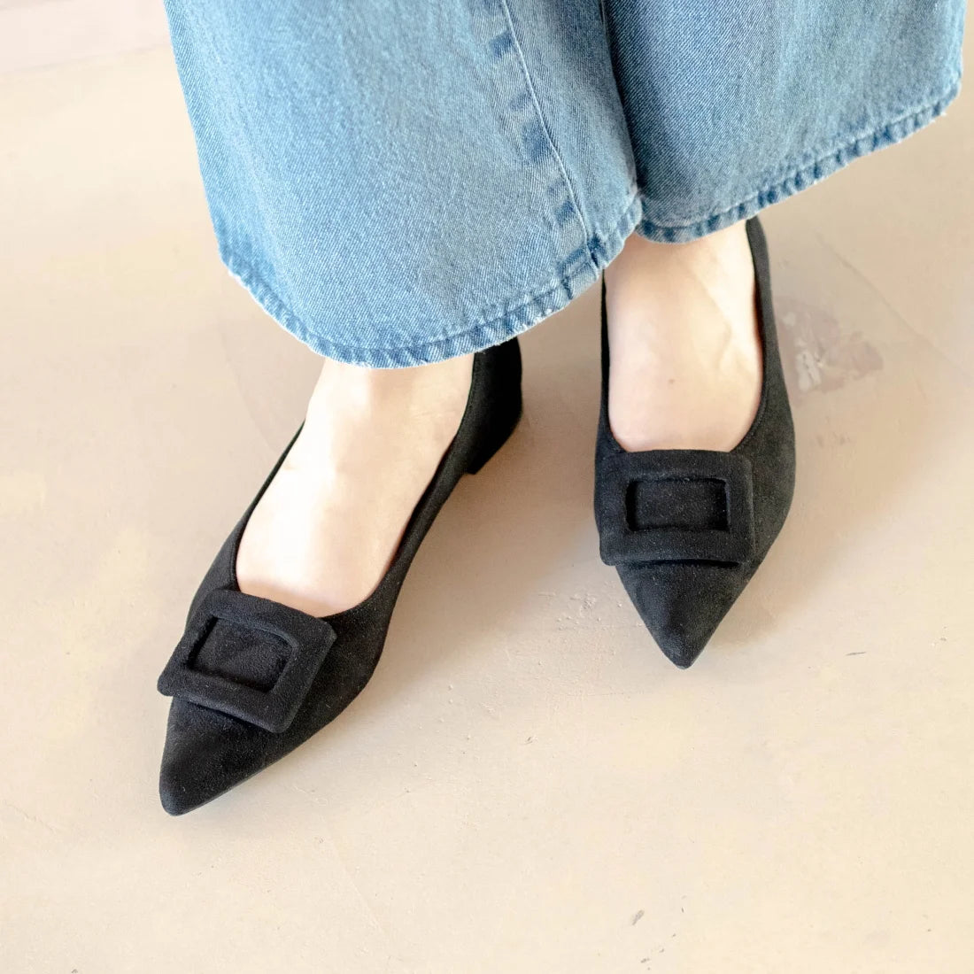 日本製 Launa lea 帶扣尖頭高跟鞋 (0459) Black