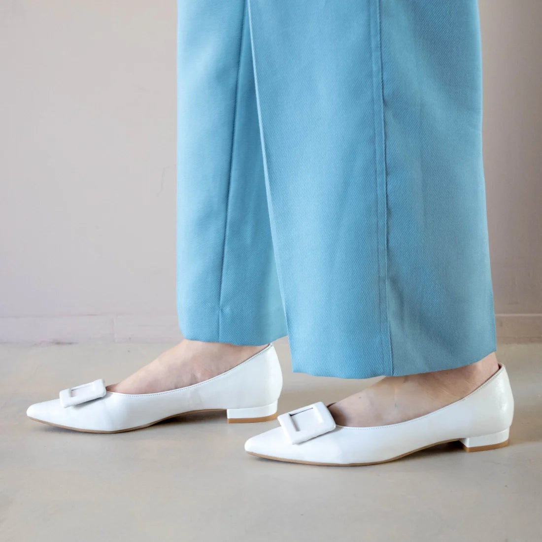 日本製 Launa lea 帶扣尖頭高跟鞋 (0459) Ivory