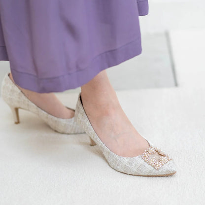 日本製 Launa lea Bijou 尖頭高跟鞋(0484) Ivory