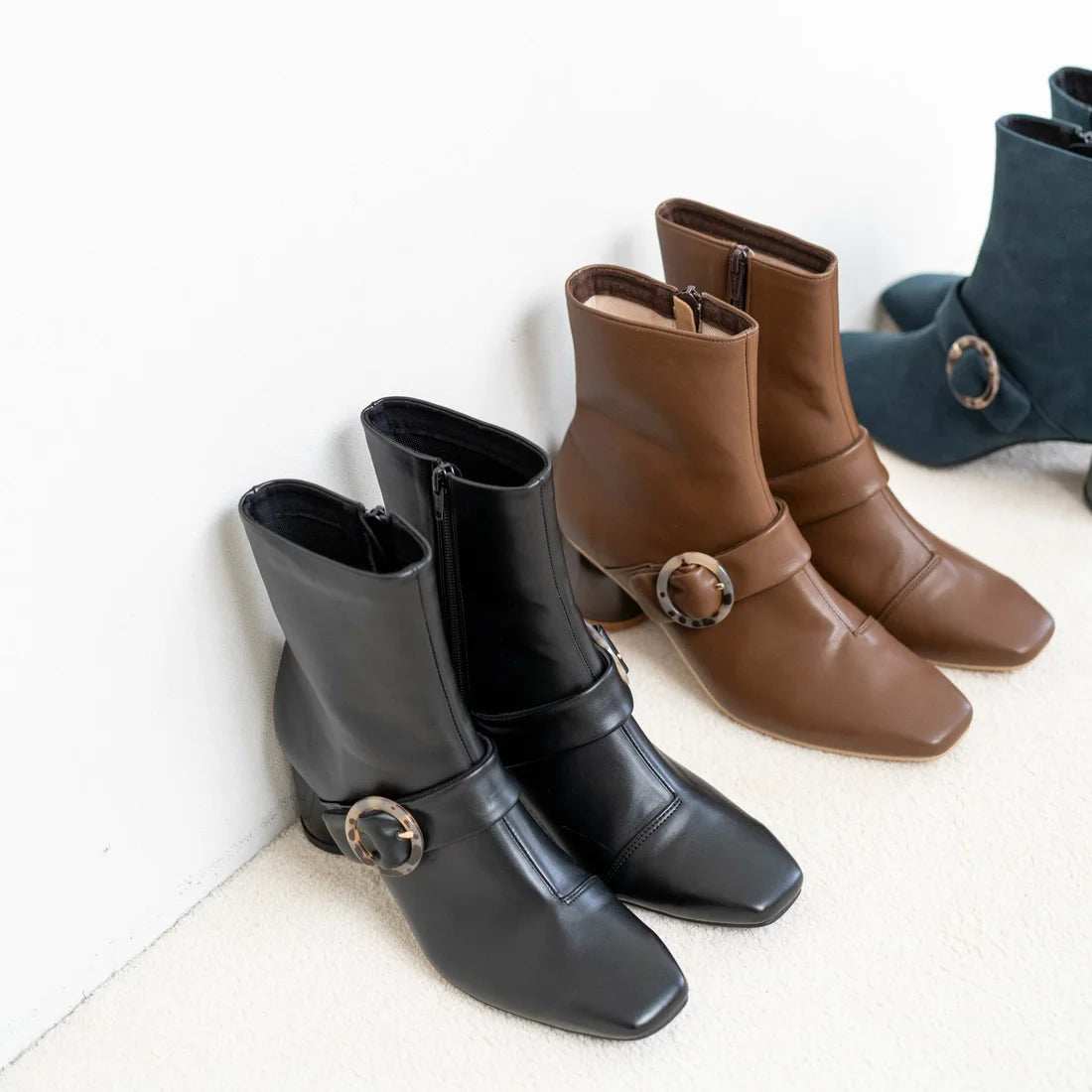 Launa lea Belt 方頭短靴 (0545)Camel