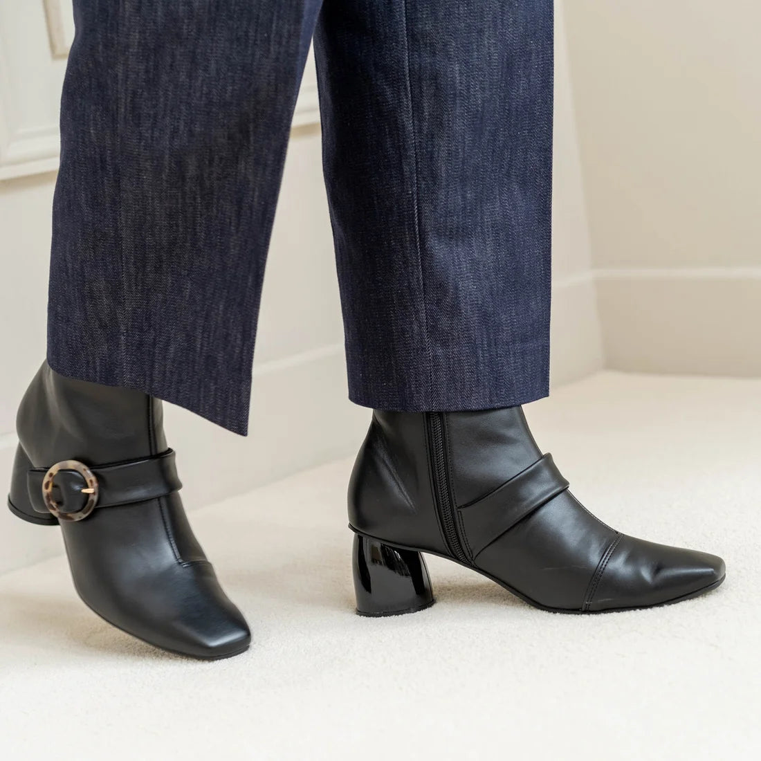 Launa lea Belt 方頭短靴 (0545)Camel