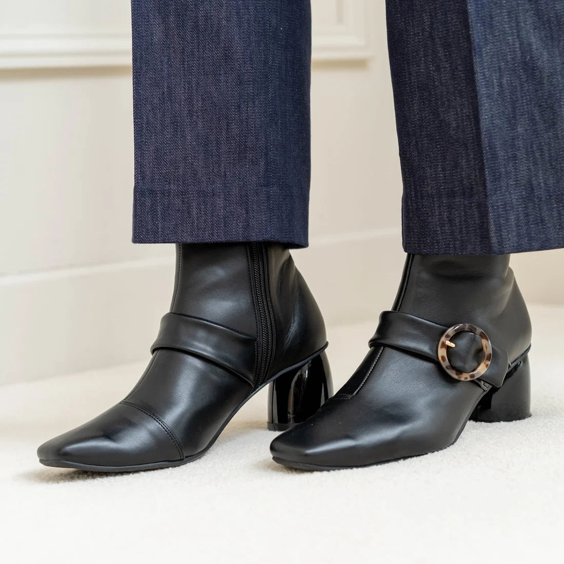 Launa lea Belt 方頭短靴 (0545)black