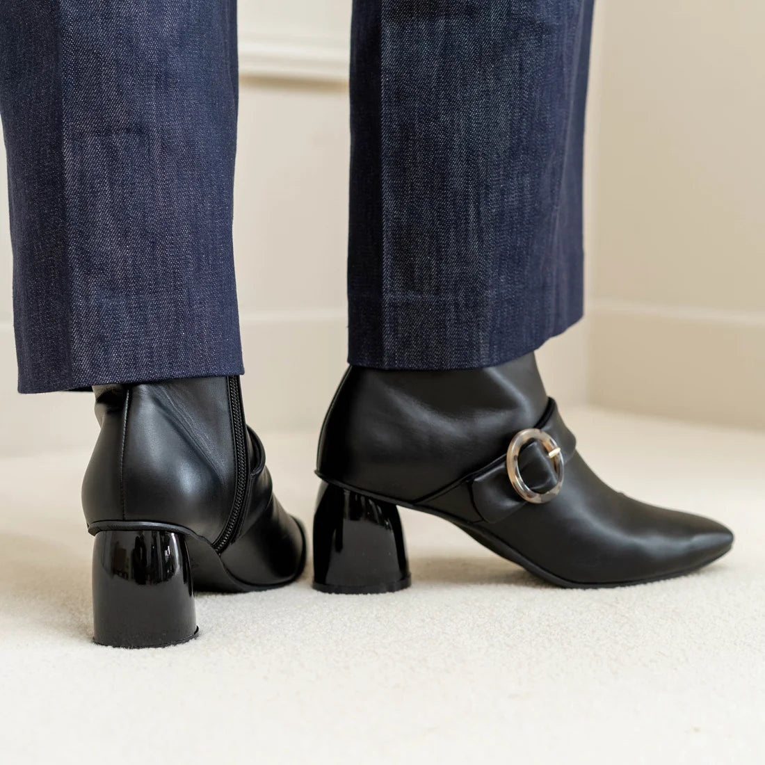 Launa lea Belt 方頭短靴 (0545)black