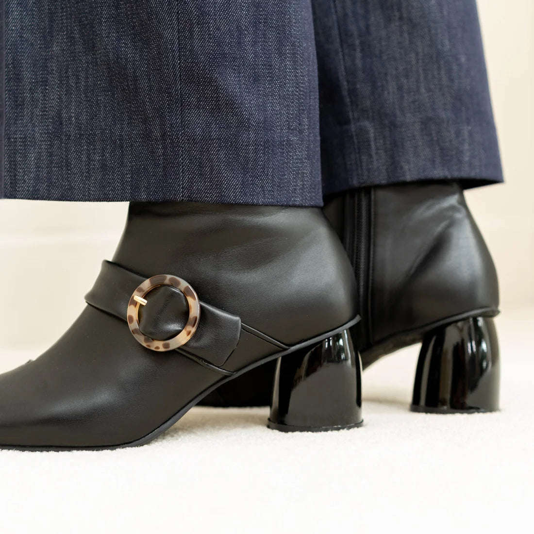 Launa lea Belt 方頭短靴 (0545)black