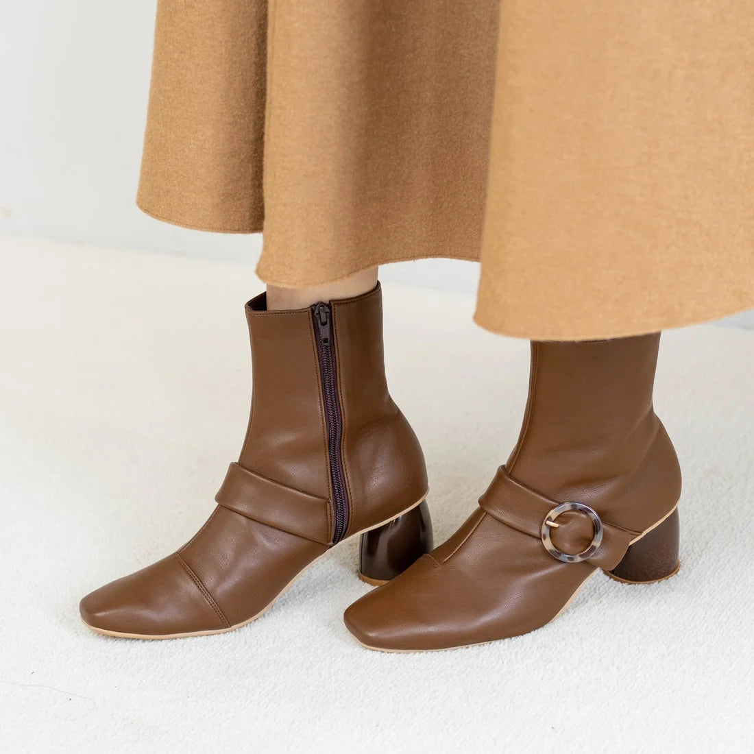 Launa lea Belt 方頭短靴 (0545)Camel