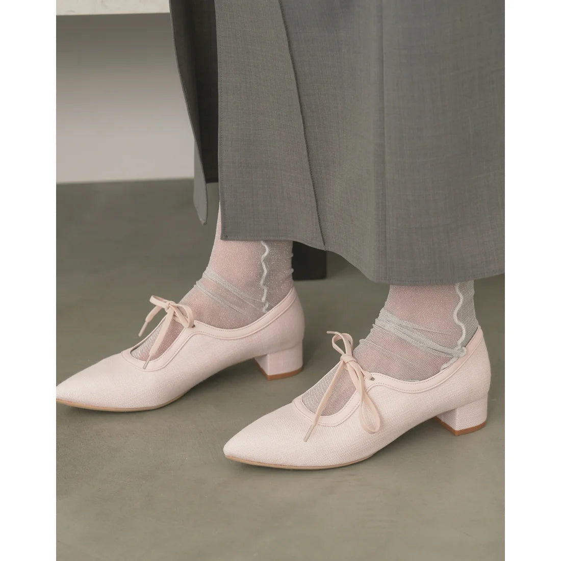 【新品預訂】日本製Emma Francis  3cm踭 經典蝴蝶結高跟鞋（淺粉色）(3002g-Z 145)