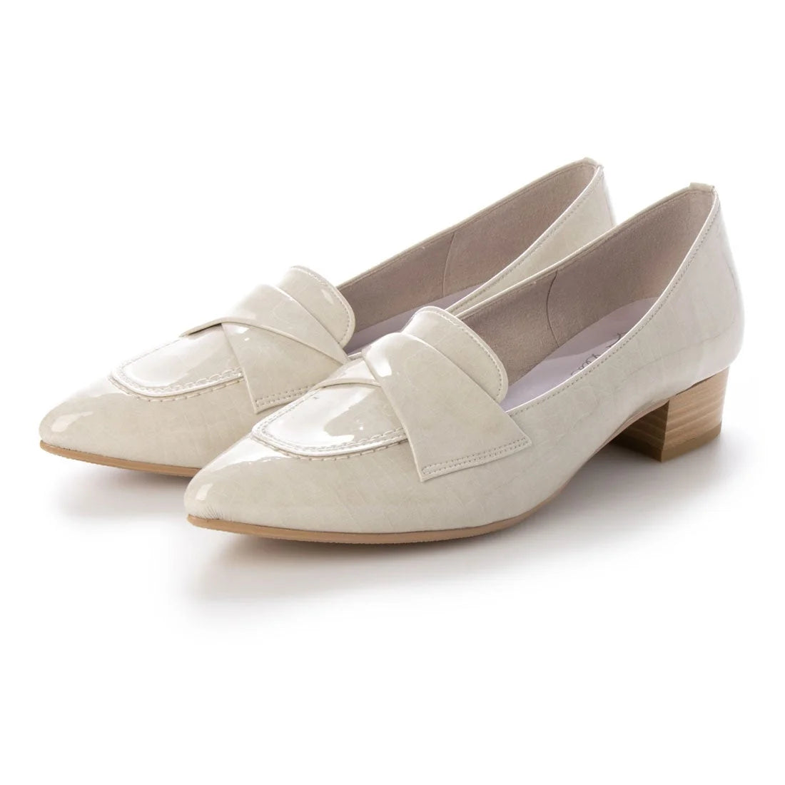 【新品預訂】日本製 Launa lea [雨天應對] 3.5cm粗跟抗水樂福鞋 (R9009) Ivory E