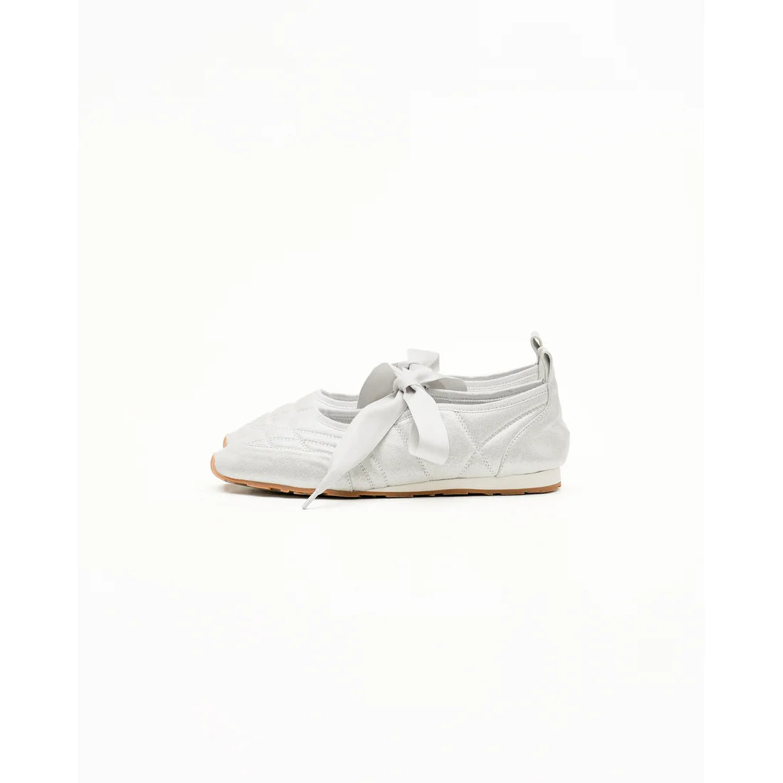 【新品預訂】日本製Emma Francis   繫帶芭蕾舞運動鞋（銀色聚酯）(09l-M 162)