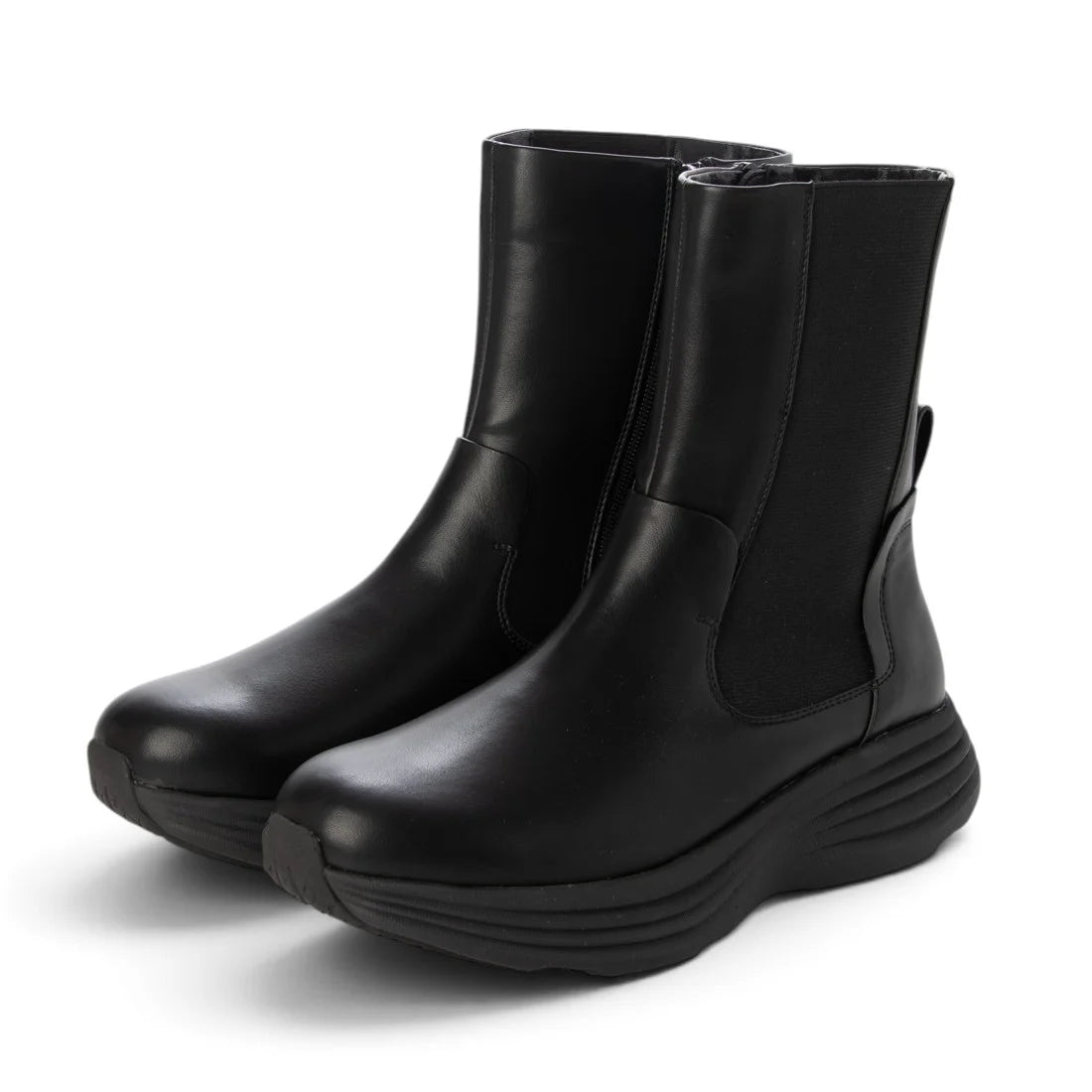 【新品預訂】日本 Lauf Oletta 4cm 輕質厚底側高短靴 (L156 Black)(黑色)