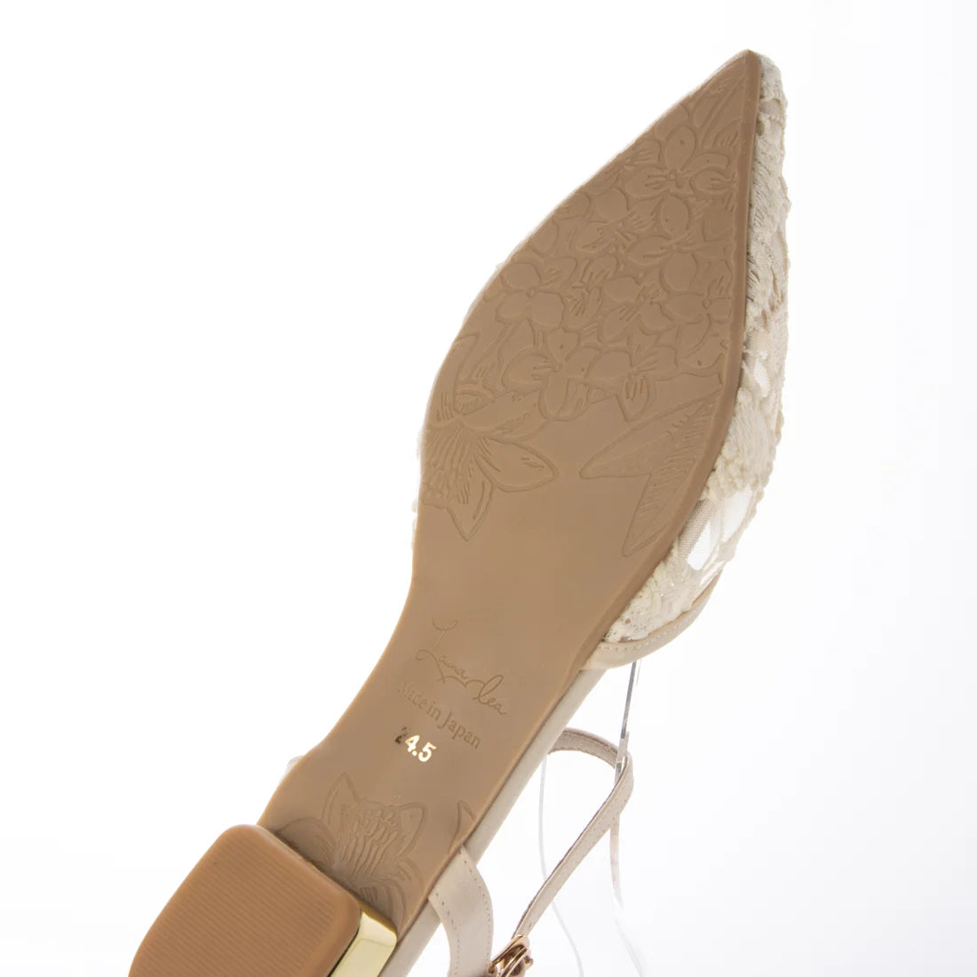 【新品預訂】日本製 Launa Lea 花卉蕾絲漁網綁帶涼鞋 (600A)(象牙色Z / Ivory Z）