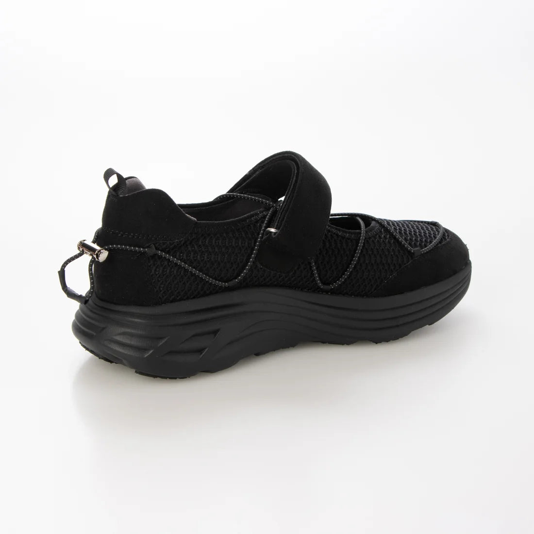 【新品預訂】日本 Lauf Oletta 輕盈 4cm厚底網面瑪莉珍運動鞋 (L150 Black-Z)(黑色)
