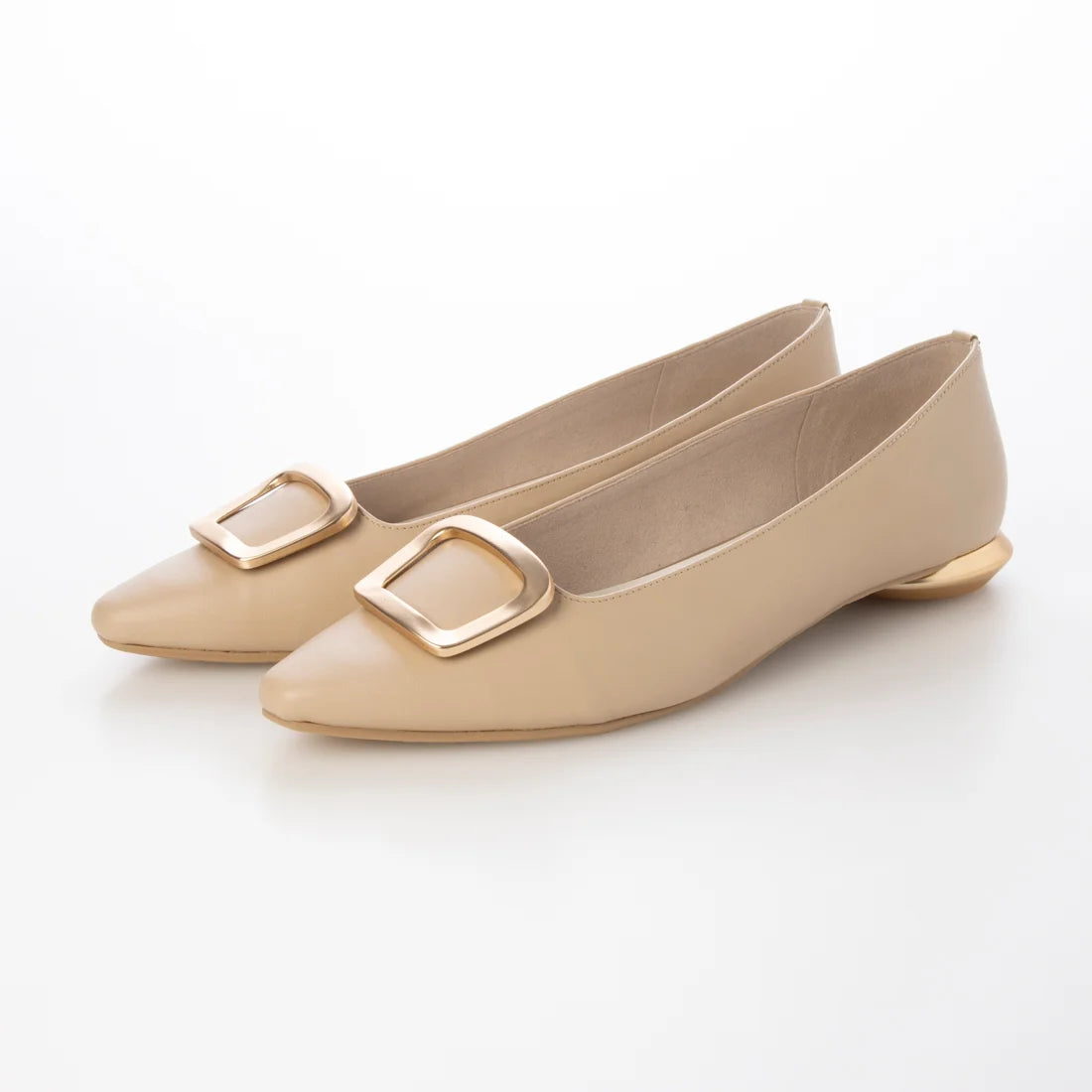 日本製 Launa lea 方扣平底樂福鞋( 576 ) (杏色/L Beige)
