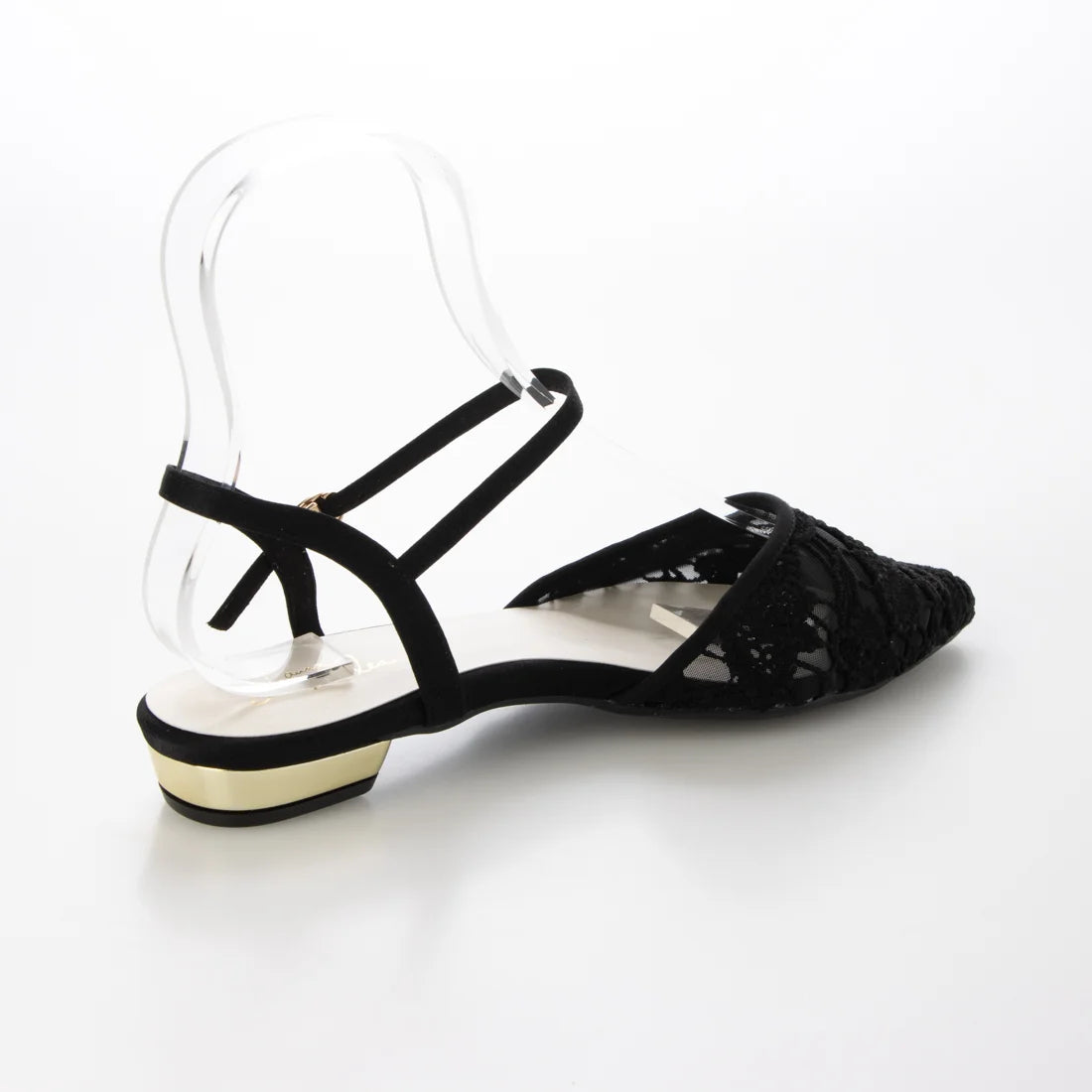 【新品預訂】日本製 Launa Lea 花卉蕾絲漁網綁帶涼鞋 (600A)(黑色 / Black Z/C)