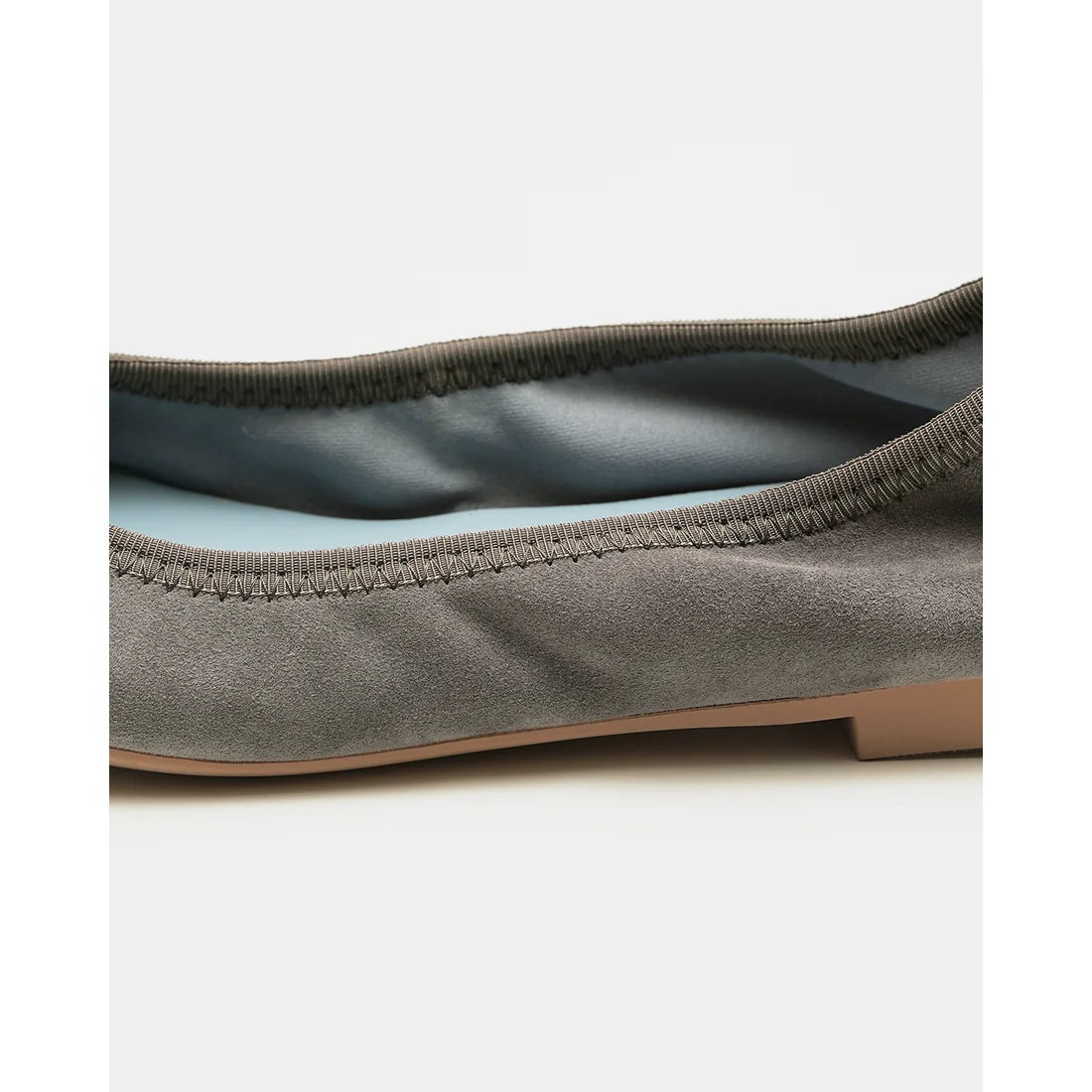 日本製【珍珠色調防水】Emma Francis 真皮 圓頭平底芭蕾舞鞋(02b-L S154)(Dark gray leather suede)（ダークグレー レザースエード）