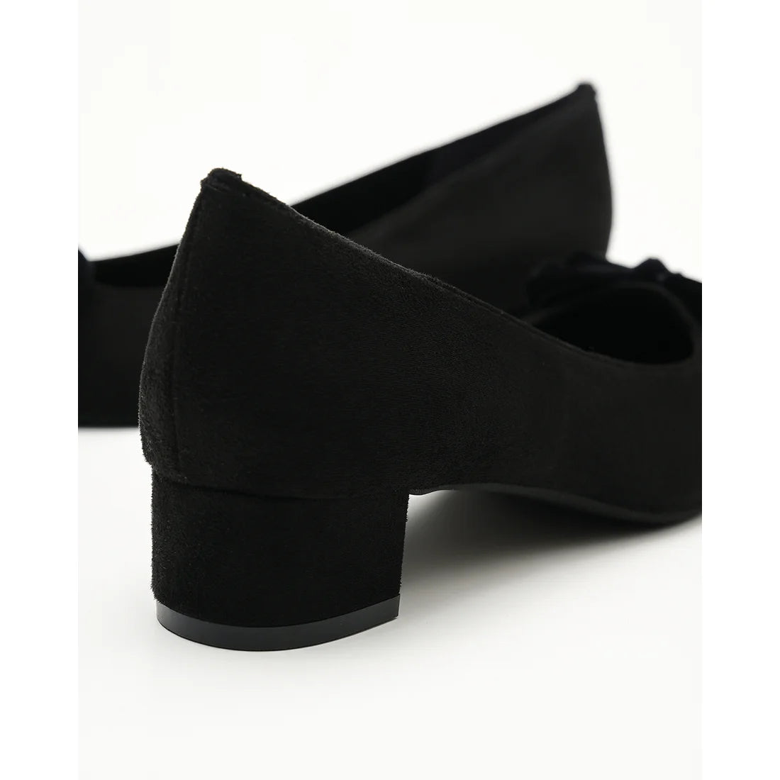 【新品】日本製Emma Francis   蝴蝶結3cm方頭高踭鞋（黑色絨面革）(3004a-S 101) BLK