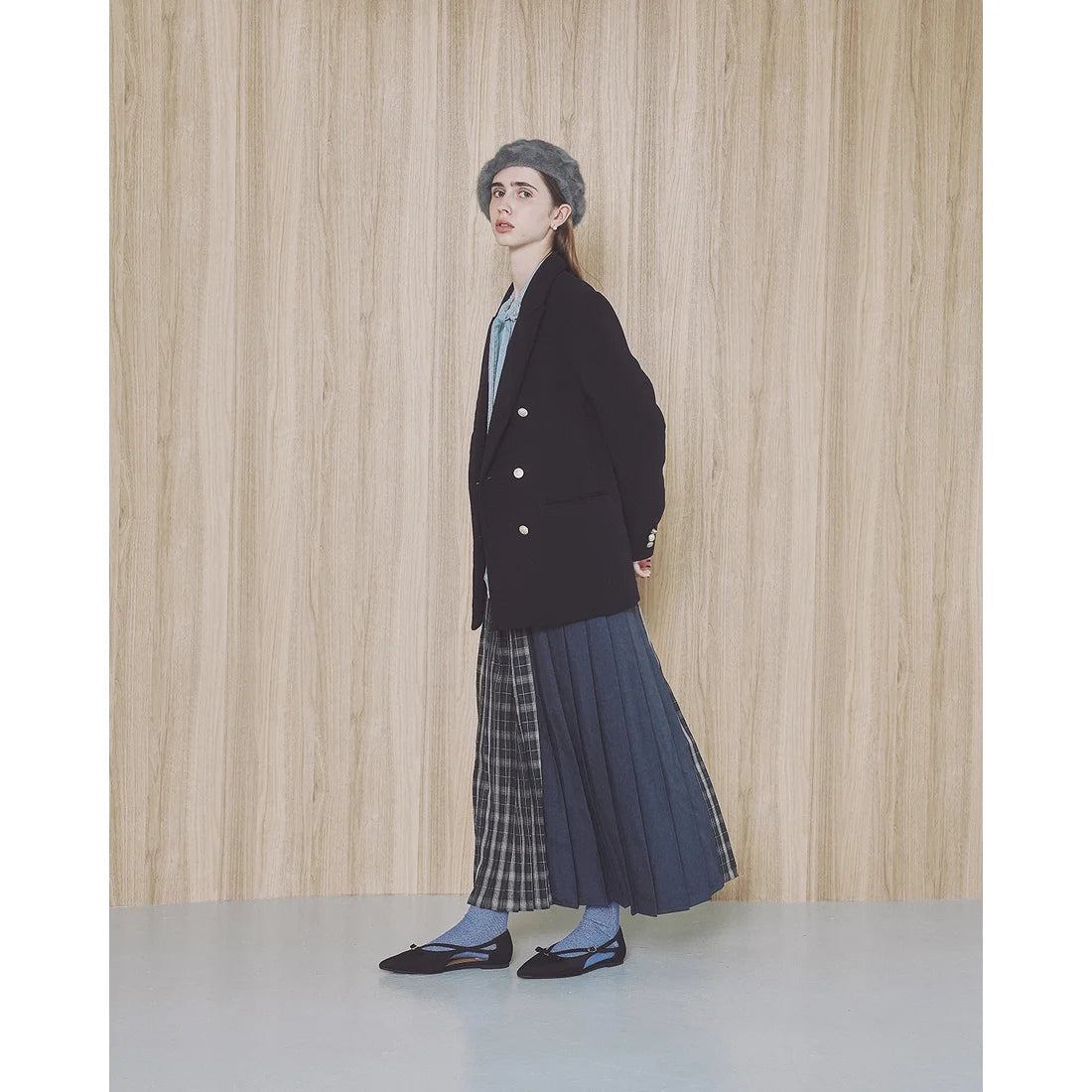 【新品預訂】日本製Emma Francis 緞面側平底鞋（黑色）( 07f-ST 101) Black