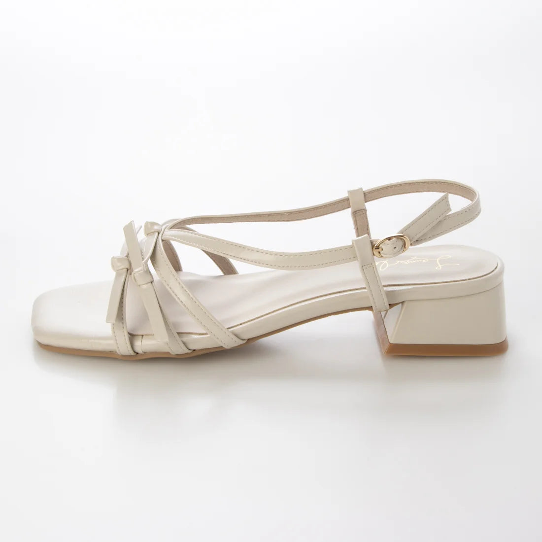 【新品預訂】日本製 Launa Lea 3.5cm踭 迷你蝴蝶結綁帶涼鞋 (628)(象牙色/ Ivory)