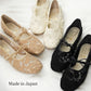 【新品預訂】日本製 Launa Lea 花卉蕾絲漁網芭蕾舞鞋 (B7612A)(黑色 / Black Z)