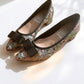 【香港限定】日本製 Launa lea 立體復古提花羅緞蝴蝶3.5cm粗跟鞋 (RH9603A)(黑色 / Black )