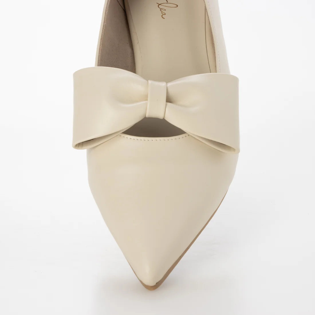 【新品預訂】日本製 Launa lea 尖頭蝴蝶結平底鞋（615）(象牙白 /  Ivory)