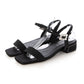 日本製 Lauf Oletta 3cm 串珠方形涼鞋 (L117 Black-Z) (黑色)