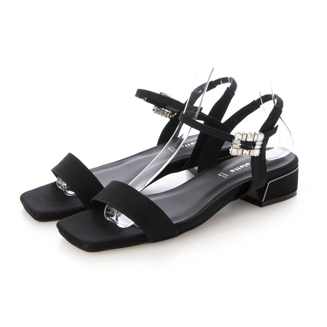 日本製 Lauf Oletta 3cm 串珠方形涼鞋 (L117 Black-Z) (黑色)