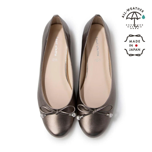 日本製 Lauf Oletta [All Weather] 全天候圓頭珍珠芭蕾舞鞋 (LRH102 Steel) (金屬色)