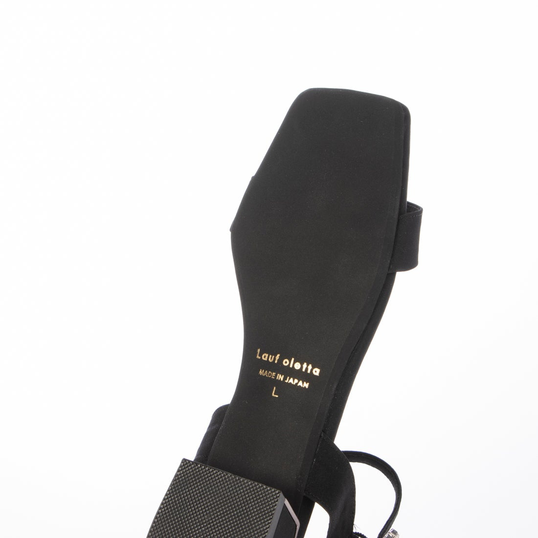日本製 Lauf Oletta 3cm 串珠方形涼鞋 (L117 Black-Z) (黑色)