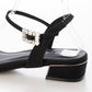 日本製 Lauf Oletta 3cm 串珠方形涼鞋 (L117 Black-Z) (黑色)