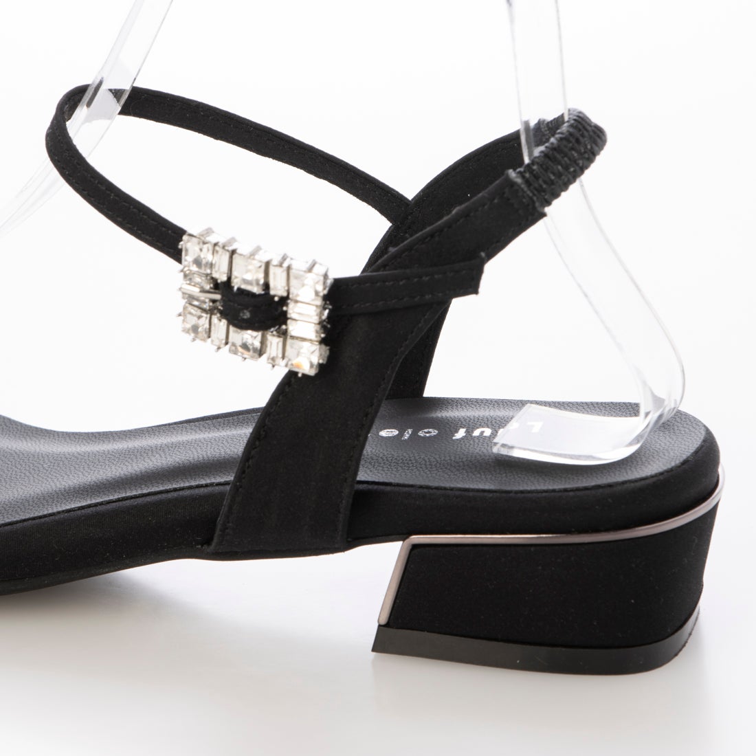 日本製 Lauf Oletta 3cm 串珠方形涼鞋 (L117 Black-Z) (黑色)