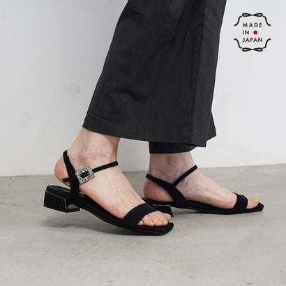 日本製 Lauf Oletta 3cm 串珠方形涼鞋 (L117 Black-Z) (黑色)
