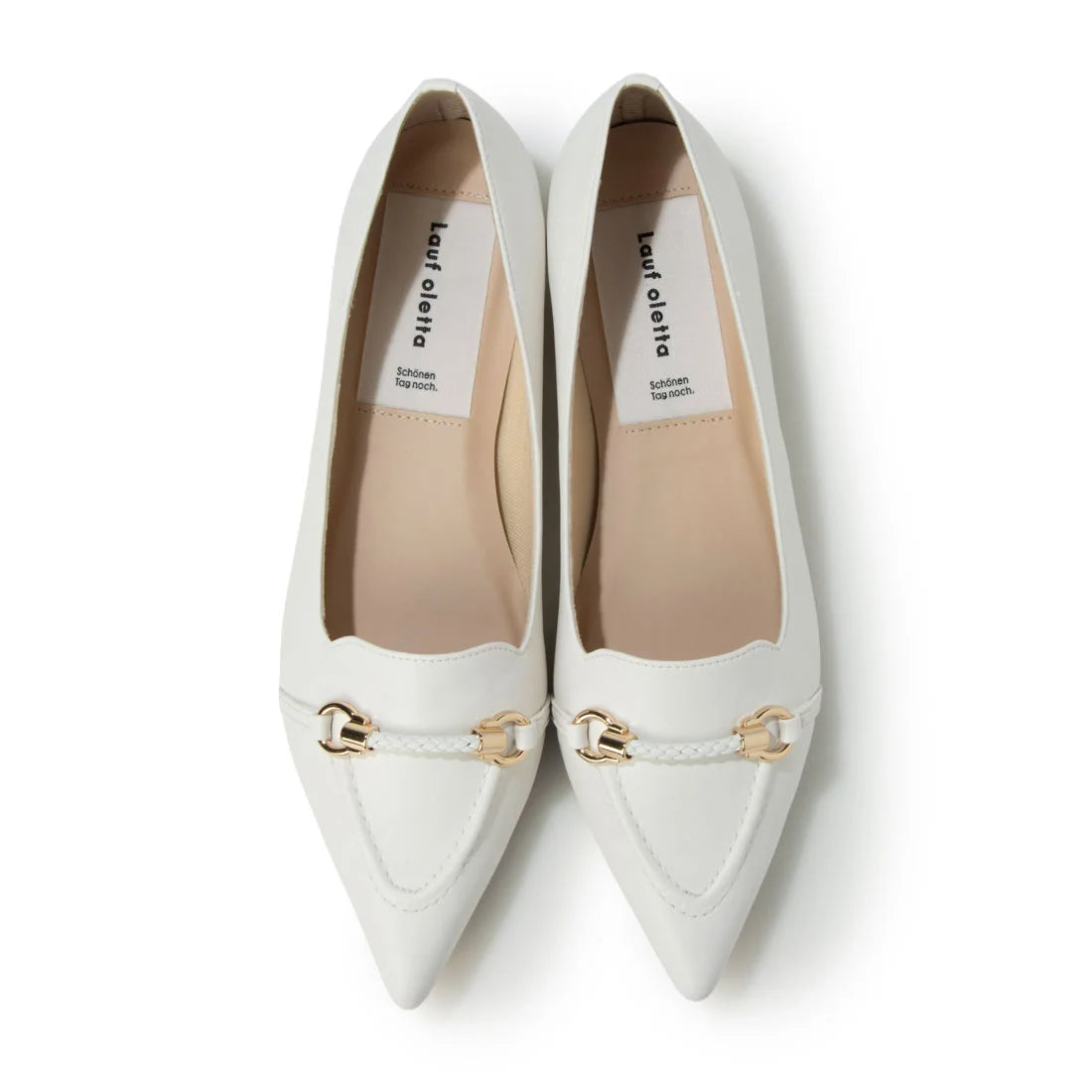 【新品預訂】日本製 Lauf Oletta [All Weather] 全天候軟皮革編織繩平底鞋（LRP146 WHITE） (白色)