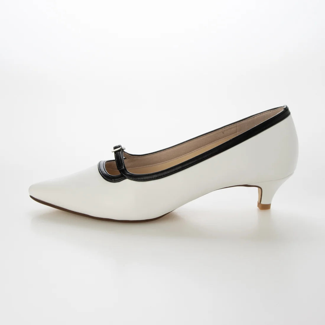 【新品預訂】日本製 Lauf Oletta [All Weather] 全天候 4cm踭 可調節橫帶尖頭高跟鞋（LRH136 White/C） (白色)