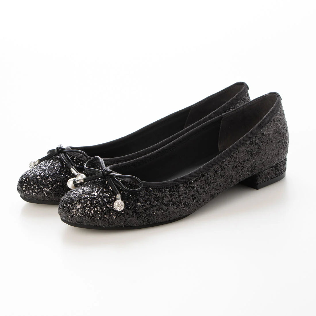 【新品預訂】日本製 Lauf Oletta   珍珠水鑽芭蕾舞鞋（LH126 BLACK-Z) (黑色)