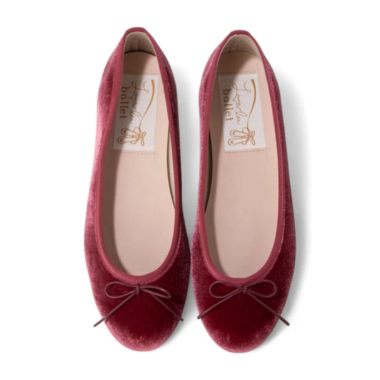 【新品預訂】日本製 Launa lea 圓頭絨毛蝴蝶結芭蕾平底鞋 (B1613A) (粉紅色 Z / Pink Z)