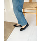 日本製【珍珠色調防水】Emma Francis 真皮 尖頭平底芭蕾舞鞋(01b-L M101)(Black Leather Mylar) （ブラック レザーマイラー）