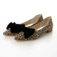 日本製 Launa Lea 絲絨蝴蝶結平底鞋 (460C)(豹紋 S / Leopard S)