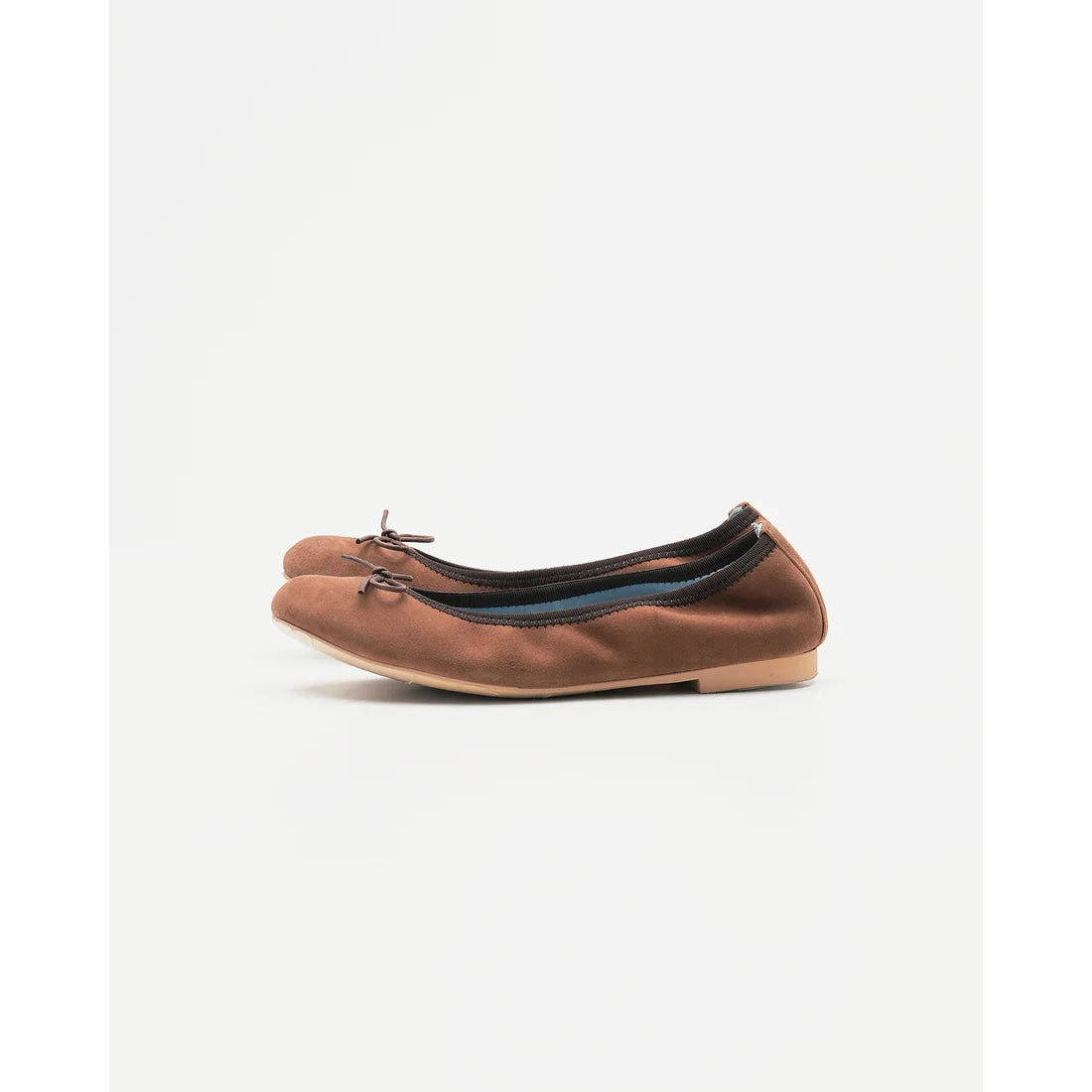 日本製【珍珠色調防水】Emma Francis 真皮 圓頭平底芭蕾舞鞋(02b-L S104)(Brown leather suede)（ブラウン レザースエード）