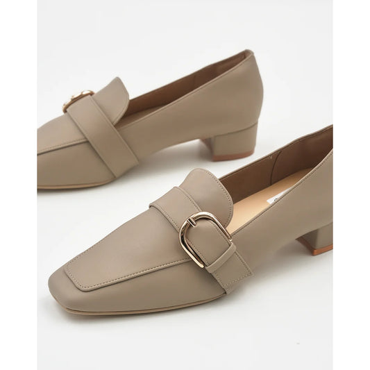 【新品預訂】日本製Emma Francis 3cm踭 皮帶設計樂福鞋（灰啡色光滑）(3004b-P 155)