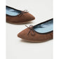 日本製【珍珠色調防水】Emma Francis 真皮 尖頭平底芭蕾舞鞋(01b-L S104)(Brown leather suede) （ブラウン レザースエード）