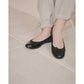 日本製【珍珠色調防水】Emma Francis 真皮 圓頭平底芭蕾舞鞋(02b-L M101)(Black Leather Mylar)（ブラック レザーマイラー）