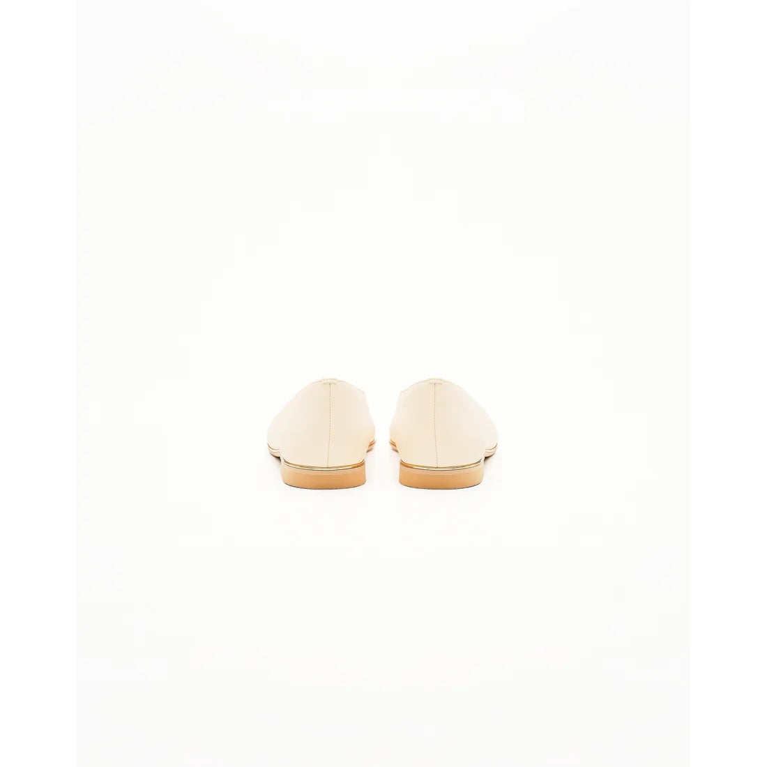 【新品預訂】日本製Emma Francis   V形中心接縫金線平底鞋（象牙色光滑）(03aa-P 177) IVO