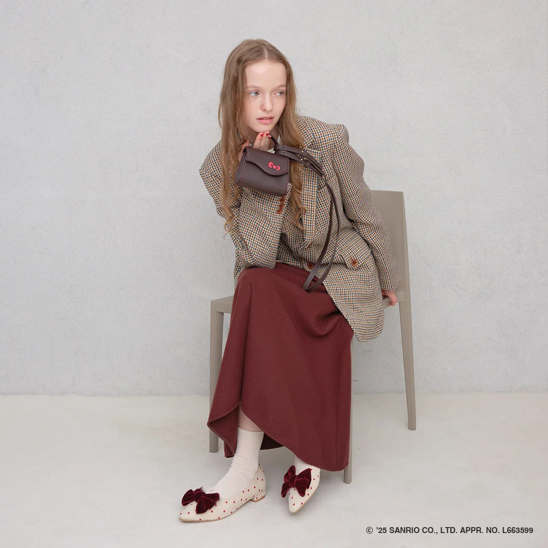 【限定品預訂】售完即止【HELLO KITTY × Launa lea 特別聯名】日本製蝴蝶結平底鞋 (460K)(紅色/Red Z/C)