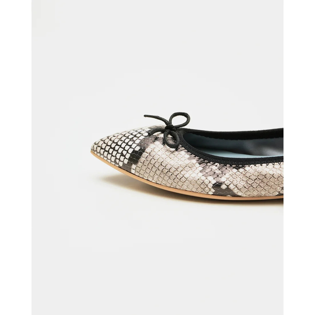 日本製【珍珠色調防水】Emma Francis 真皮 尖頭平底芭蕾舞鞋(01b-L P371)(Python pattern leather smooth) （パイソン柄 レザースムース）