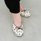 【新品預訂】日本製 Launa lea 經典蕾絲邊蝴蝶結芭蕾舞鞋 (B1616A)(斑點紋/Dalmatian-Z)