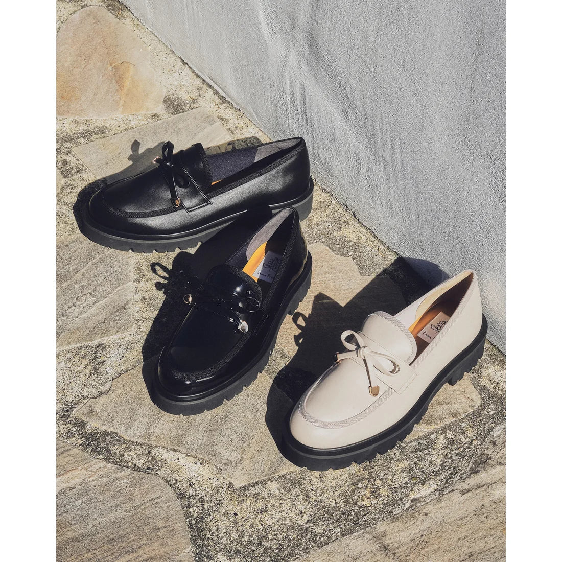 【新品預訂】日本製Emma Francis   [All Weather] 全天候 蝴蝶結樂福鞋（黑色光滑）( 2002f E101) BLK