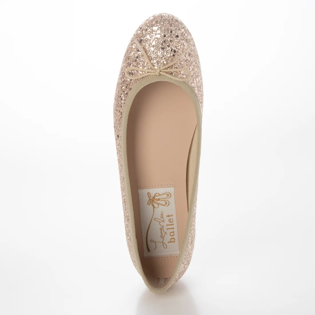 【新品預訂】日本製 Launa lea 閃耀亮片圓頭芭蕾鞋 ( B1601A ) (粉杏色 Z / PK Beige Z )