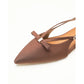 【新品預訂】日本製Emma Francis 緞面側平底鞋（棕色）( 07f-ST 105) Brown