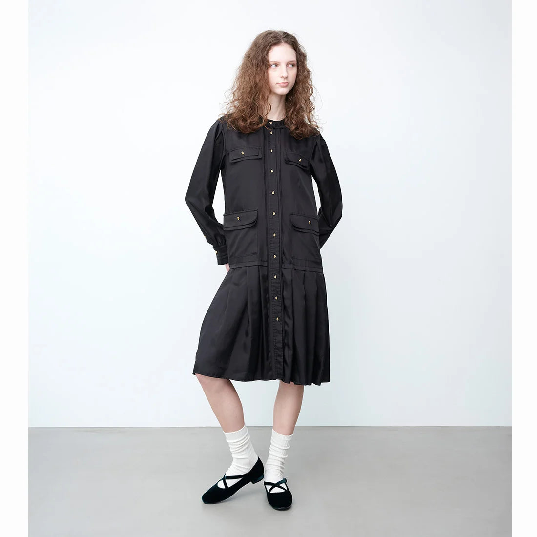 【新品預訂】日本製Launa lea 深綠色絲絨材質交叉帶芭蕾鞋 (B1614A) (D Green Z)